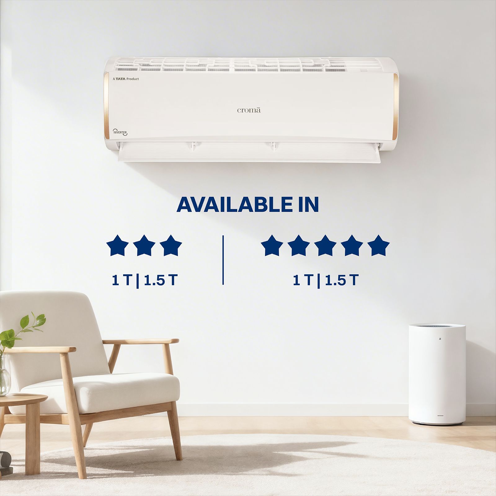 Buy Croma 7 in 1 Convertible 1 Ton 3 Star Inverter Split AC with 4